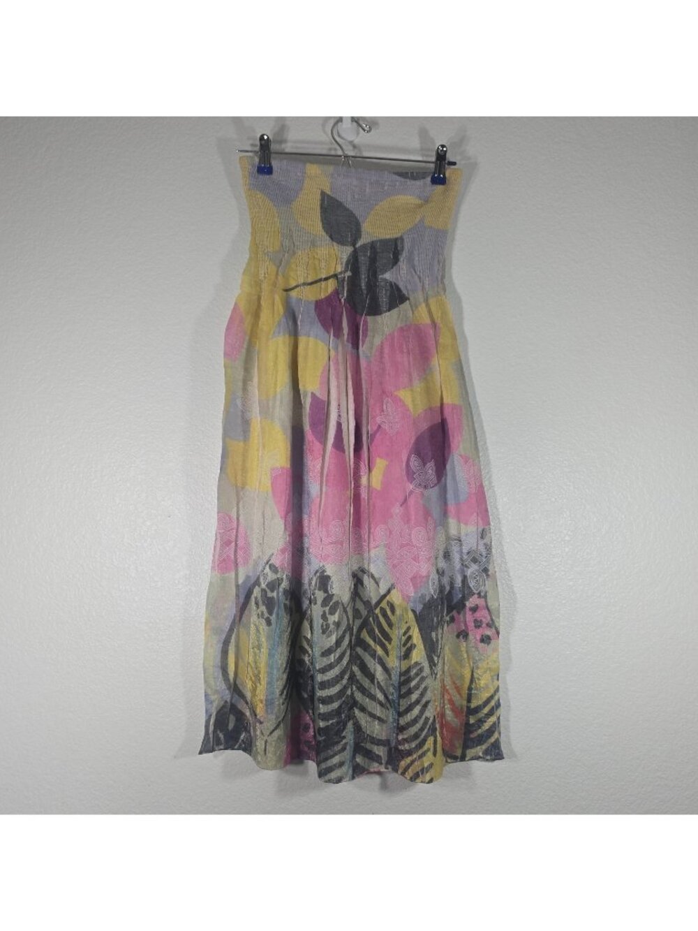 Lapis Floral Tube Dress Women One Size Boho Fairycore Strapless Pink Pull On